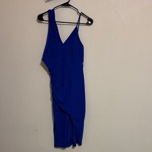 Lena One-Shoulder Royal Blue Asymmetric Sheath Dress